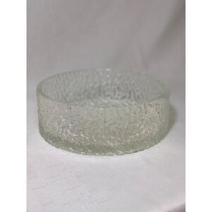 Textured Clear Glass Decorative Bowl 10" Diameter